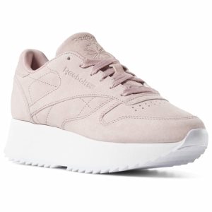 Reebok Classic Leather Double Turnschuhe Damen - Rosa/Weiß - DE 380-FQC